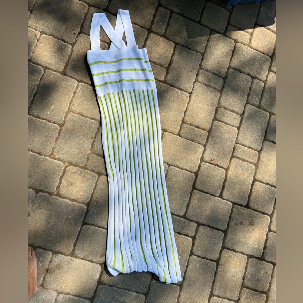 Maxi knit lime/white marie oliver dress